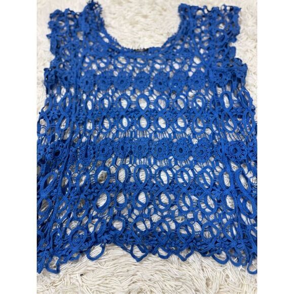 Blue Women’s Mesh Swimsuit Cover Size Medium - Picture 2 of 6